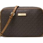 Michael Kors jet set brown monogram camera crossbody bag Photo 0