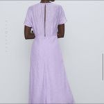 ZARA NWT Cap Sleeved Lightweight Flowy V-Neck Draped Purple Maxi Dress Size XS Photo 9