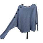 Greige Ribbed Dolman Sweater Womens Size L Side Buttons Long Sleeves Light Blue Size L Photo 4