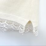 Hippie Rose  Off White Cream Ribbed Knit Lace Trim Sweater S Photo 5