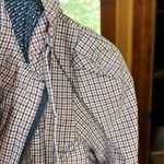 Roxy  Navy Blue Orange Plaid Hooded Jacket Size Medium Photo 13