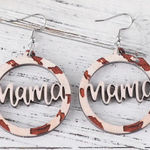 Mama Hoop Earrings with Red Accents Photo 0