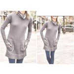 Athleta ⭐️ Eco Wash Turtleneck Sweatshirt Dress Grey Thumb Holes Womens Small Photo 4
