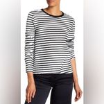 Pam & Gela  Striped Lace Up‎ Back Long Sleeve Tee Size M Black and White Photo 8