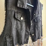 Origami Longline Open Front Layered Textured Knit Cardigan Vest L XL Duster Boho Black Photo 10