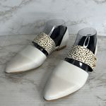 Anthropologie ALL BLACK Anthro Shoes Woman white Jungle Band D'Orsay Leather Pointed Flats 6 Photo 1