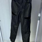 Good American NWOT  Black Faux Leather Straight‎ Leg Pants Size 8/29 Photo 0