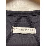 Free People We The  Picture You Tee Sz L Gray Ribbed‎ Boho Distressed Coastal Photo 5
