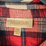 Modcloth Womens Red Plaid Flannel Shirt 3X Photo 2