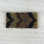 Boutique Southwestern Beaded Stretchy Cuff Bracelet Black Copper Gold Brown Seed Beads Photo 4