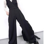 Wildfang The Empower High Waist V Neck Jumpsuit in Black Size 10 Photo 0