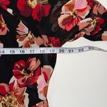 Madewell NWT Black & Red Floral Print Lined Shirred Midi Dress Photo 8