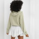Aerie  Hoodie Cropped Full Zip Sweatshirt Light Green Size Medium Photo 2