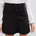 Free People walk my way up lace up mini skirt black Photo 0