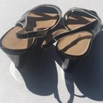 Karen Scott 3/$25🍾🍾 Black Serra Patent Open Toe Wedges Photo 4