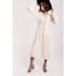 Free People  Diamond Head Embroidered Midi Dress Raw Linen Ivory Boho XS Photo 4