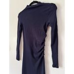 NWT OGL ProWarm Long Sleeve Mockneck Tucks Midi Dress Navy Blue Size XS Photo 6