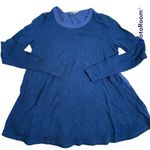 Esley  Small Longsleeve Faux Button Back Knit Top Blouse Heather‎ Navy Blue Photo 0