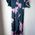 Petal and Pup Lilah Green Floral Satin Wide Leg Jumpsuit XS Photo 9