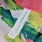Victoria's Secret VTG Scarf 45" Pink Green Silky Tropical Floral Logo Fashion Photo 5