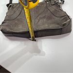 Fossil  Grey Pebbled Leather Tote Bag Top Zip Satchel L Four Corner Pockets Charm Photo 7