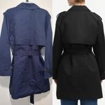 Hunter Stacy Water Resistant Trench Coat Navy Large NWT Photo 2