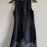 Free People  Black Sleeveless Tunic Dress Silver Sequins Embroidered Scoop Neck 2 Photo 5