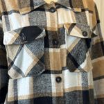 Warm Plaid Long Sleeve Flannel Dress Polyester Thick Material Brown Black Size L Size L Photo 13