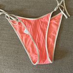 Aerie  Pink Cream Rib Cheekiest Strappy Tie Bikini Bottom XS Photo 1