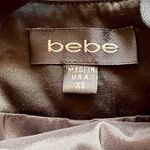 Bebe Womens  Black Silk Blend Mini Dress Apron Dress all Xs Photo 6