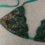 Beach Bunny  Sequin Bikini Top Green Gold Photo 3