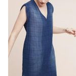 Cloth & Stone Frayed Tunin denim style cotton casual mini shirt shift dress S Photo 0