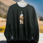 Y2K Decorated Originals M Sweatshirt Embroidered Stacker Dogs Metallic BOHO‎ Green Size M Photo 0