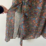 For Love & Lemons  Brittany Ditsy Blue Black Floral Long Sleeve Midi Dress NWT XL Photo 6