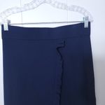 Ann Taylor Loft Women's Classic Skirt Blue With Side Ruffle Size M NWT Photo 1