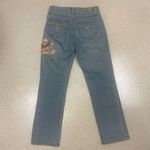 Vintage Z. Cavaricci Floral painted/beaded Jeans Size 8 Y2K Blue Photo 4