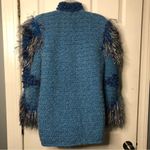 Vintage Vivienne Poy handmade full zip designer artsy sweater small pockets rare Blue Photo 1