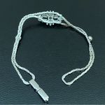 Ruby Vintage Signed Silver Floral Bell Center Double Snake Chain 7.5” Bracelet Photo 6