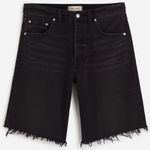 Madewell Black The Essex Long Baggy Fringe Shorts Size 25 Photo 5