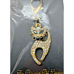 Dali’s Pet Jewellery Rhinestone Cat Charm Gold Tone Clip 2” New Photo 1