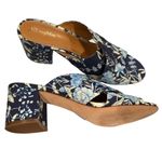 J. McLaughlin FABRIC FLORAL TRIBECCA AMELIA BLUE CHUNKY BLOCK HEELED MULES 8.5 Photo 1