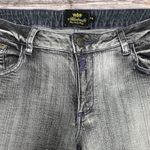 Akademiks Washed Out Black Gray Purple Embroidery Low Rise Bermuda Jean Short 34 Photo 1