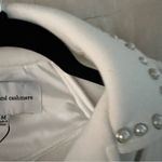 Cupcakes and Cashmere NWT  White Studded Asymmetrical Zip Bomber Jacket Size Medium Photo 13