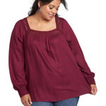 Lane Bryant NWT  Square Neck Lace Trim Popover Blouse Top‎ 26/28 Photo 0