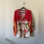 Farm Rio NWT  Long-Sleeve Romper Floral Anthropologie Size M Resort Vacation Photo 1