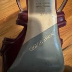 Giorgio Armani Burgundy Leather Cutout Sandals Size 37.5 Photo 7
