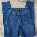 Madewell  Women's High Rise Stovepipe Straight Leg Jeans in Deep Blue Tall Length Photo 2