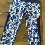Pink Lotus  Navy Capri Geometric Print Leggings Athleisure‎ Athletic Gym XS Photo 0