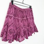 Free People Serenity Eyelet Mini Skirt Skort in Dreamy Mulberry Size Medium Photo 4