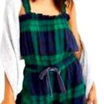 Aerie  plaid holiday winter PJ flannel romper-size small-new with tags Photo 0